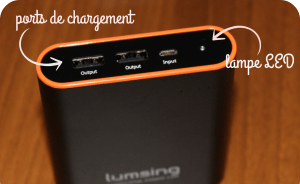 "Grand A1 Plus" Batterie portable lumsing Externe Intelligente 13400mah